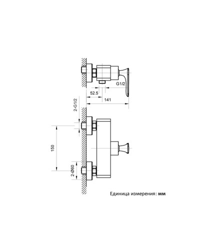 Смеситель для душа AltroBagno Aperto AltroBagnoAperto030601Cr