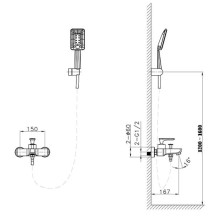Смеситель для ванны AltroBagno Aperto AltroBagnoAperto0211NeOp