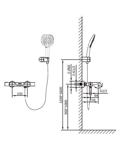 Термостат для ванны AltroBagno Aperto AltroBagnoAperto020402Cr