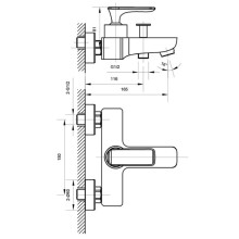 Смеситель для ванны AltroBagno Aperto AltroBagnoAperto0208Bi