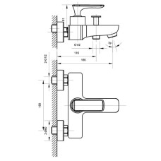 Смеситель для ванны AltroBagno Aperto AltroBagnoAperto0208Bi