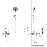 Смеситель для ванны AltroBagno Diretto AltroBagnoDiretto0209Bi