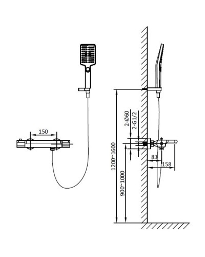 Термостат для ванны AltroBagno Lamberto AltroBagnoLamberto020401Cr