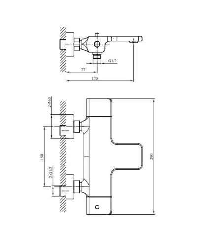 Термостат для ванны AltroBagno Lamberto AltroBagnoLamberto0212NeOp
