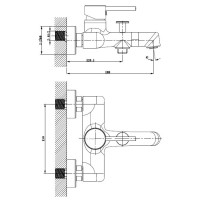 Смеситель для ванны AltroBagno Metropoli 0219OrSp