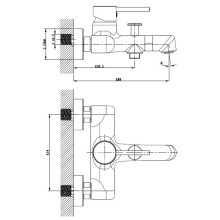 Смеситель для ванны AltroBagno Metropoli 0219OrSp