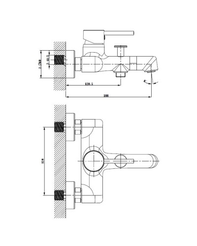 Смеситель для ванны AltroBagno Metropoli 0219OrSp