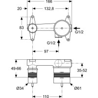 Встраиваемый комплект для смесителя для раковины Ideal Standard Melange A5948NU