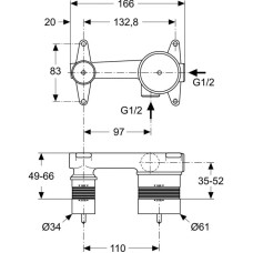 Встраиваемый комплект для смесителя для раковины Ideal Standard Melange A5948NU