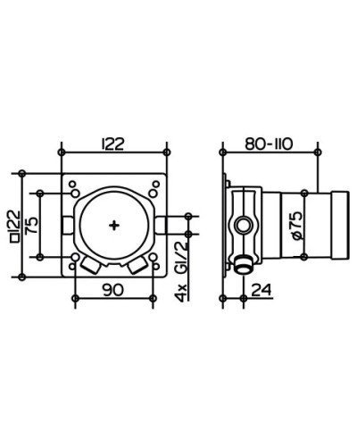 Встраиваемая функциональная часть термостата Keuco IXMO 59553000070