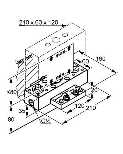 Скрытая часть смесителя для ванны  Kludi New Waves 767700000