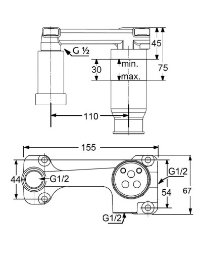 Встраиваемый комплект для смесителя для раковины Kludi Ambienta 38243