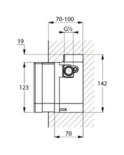 Скрытая часть вентиля для раковины питание от литиевой батареи 6V Kludi Zenta 38002