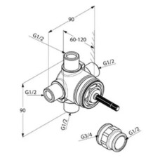 Скрытая часть вентиля Kludi Ambienta 29747