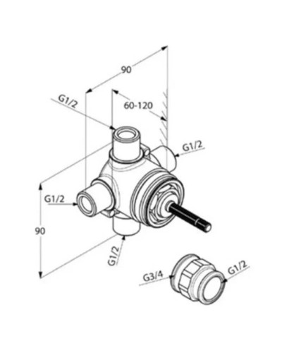 Скрытая часть вентиля Kludi Ambienta 29747