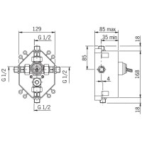 Скрытая монтажная часть Oras 1286