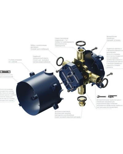 Универсальная встроенная часть Am.Pm MultiDock F100100