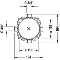 Скрытая монтажная часть 3/4 Duravit B.1 GK0900001000
