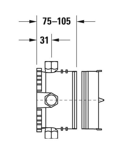 Скрытая монтажная часть 3/4 Duravit B.1 GK0900001000