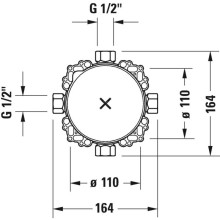 Скрытая монтажная часть 1/2 Duravit B.1 GK0900000000