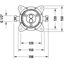 Скрытая часть для смесителя Duravit C.1 GK5900003000