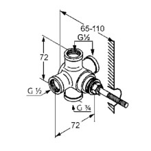 Скрытая часть переключателя на 2 положения Kludi 2975100