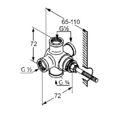 Скрытая часть переключателя на 2 положения Kludi 2975100