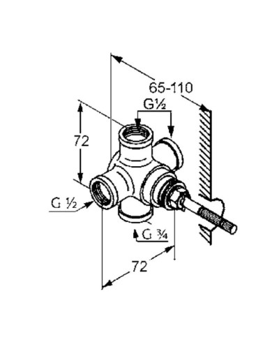 Скрытая часть переключателя на 2 положения Kludi 2975100