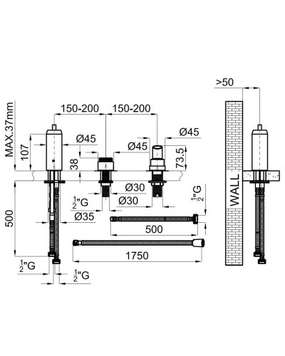 Скрытая монтажная часть Noken Project Line N199999310