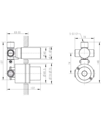 Скрытая монтажная часть Bravat D969C-A-ENG