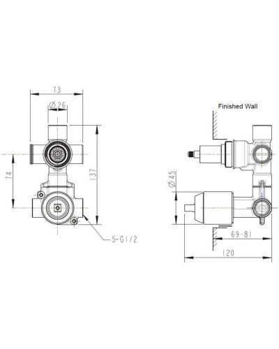 Скрытая монтажная часть Bravat D982CP-A-ENG