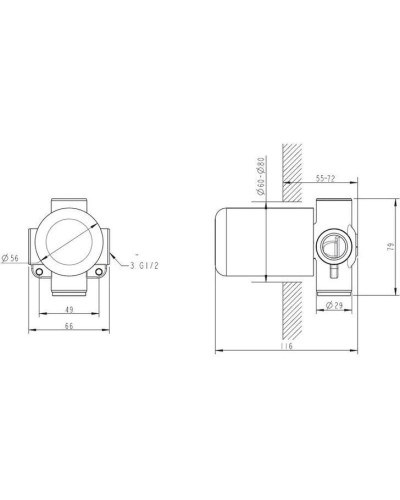 Скрытая монтажная часть Bravat D999CP-ENG