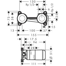 Скрытая часть Axor 13623180