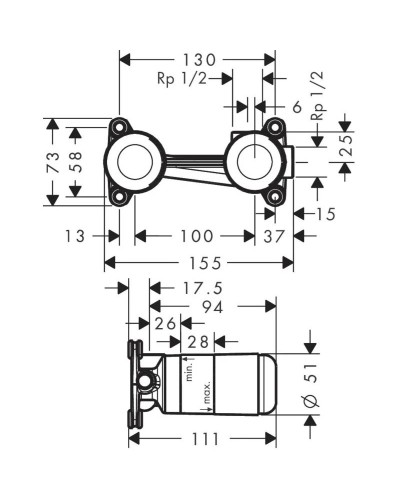 Скрытая часть Axor 13623180