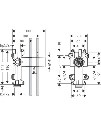 Скрытая часть Axor ShowerSolutions 28486180