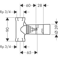 Скрытая часть 3/4", 130 л/мин Axor 16970180