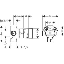 Скрытая часть 3/4", 65 л/мин Axor 16930180