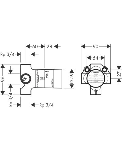 Скрытая часть 3/4", 65 л/мин Axor 16930180