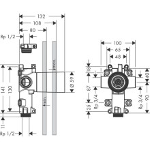 Скрытая часть 3/4" Axor Citterio E 36770180