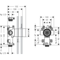 Скрытая часть 3/4" Axor Citterio E 36770180