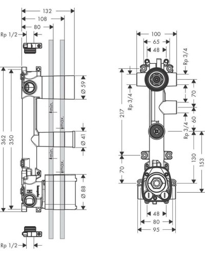 Скрытая часть Axor Citterio E 36708180