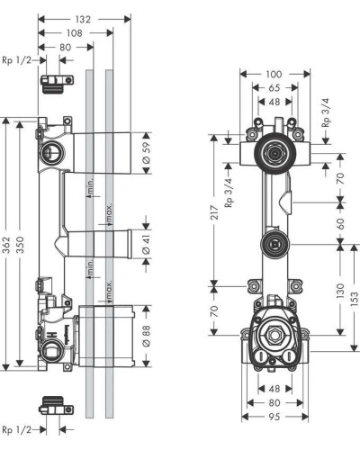 Скрытая часть Axor Citterio E 36701180