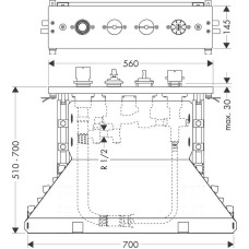 Скрытая часть смесителя для ванны на 4 отверстия Axor 15483180