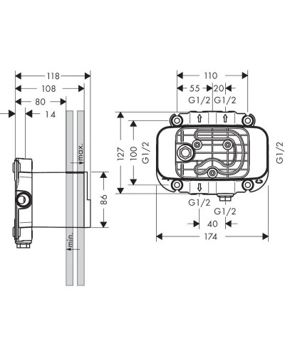 Скрытая часть Axor One 45710180