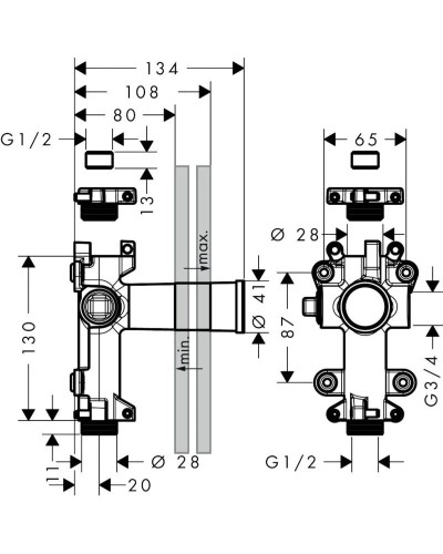 Скрытая часть Axor One 45770180