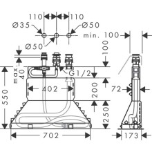 Скрытая часть смесителя для ванны 3 отверстия Axor 15485180