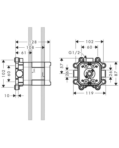 Скрытая часть 1/2" Axor ShowerCollection 10921180