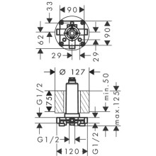 Скрытая часть 1/2" Axor 26434180
