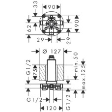 Скрытая часть 1/2" Axor 26434180