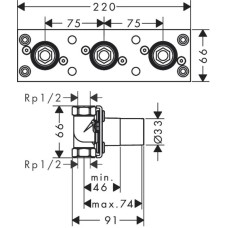 Скрытая часть 1/2" Axor 45442180